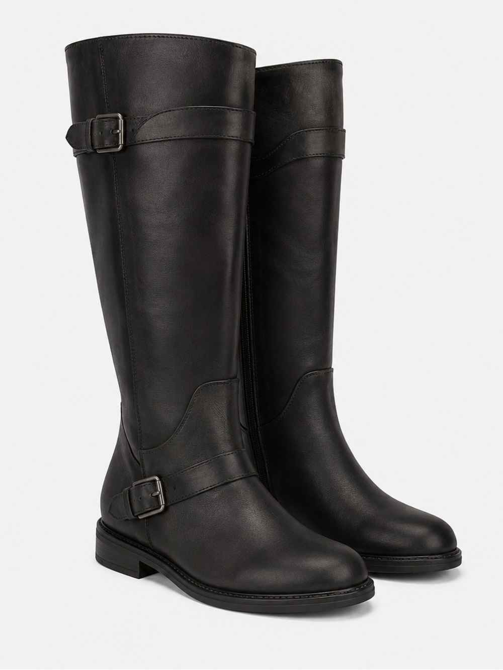 Naturalizer Josey Black Leather Knee-High Moto Riding Equestrian Boots 📐9M